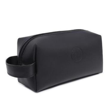 Imagem de Necessaire Couro Fossil Premium Resistente Forro Impermeavel Ziper Est