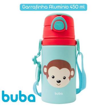 Imagem de Garrafinha de Alumínio Bebê Infantil 450 ml com Alça Canudo de Silicon