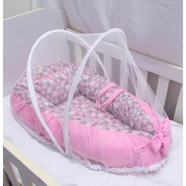 Imagem de Ninho Redutor de Berço para Bebê com Mosquiteiro Várias Estampas - Jba