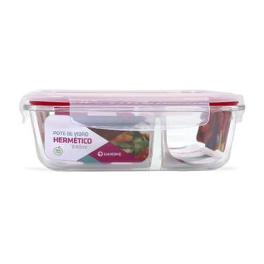 Imagem de Pote Hermético Vidro 1040ml Divisória Tampa Vedação SIlicone - U4home,