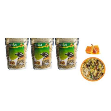 Imagem de 2 Rações  / Pássaro Tico-Tico Tico Rei Cravinha Farinhada Mel 500g - B