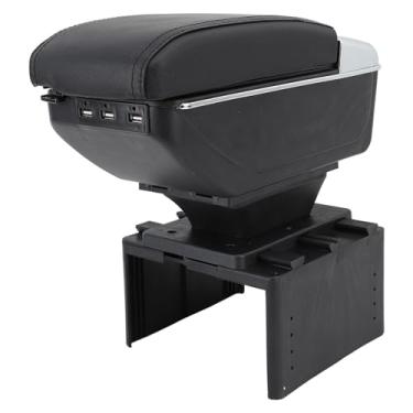 Imagem de Organizador de Descanso de Braço Extensível, Caixa de Armazenamento do Console Central do Carro Com Porta USB, para Veículos de Ajuste Universal, Vários Compartimentos e Base