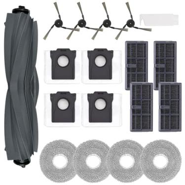 Imagem de 18 peças de reposição para Dreame X40 Ultra, kit de acessórios para aspirador de pó L40 Ultra, 1 escova principal, 4 esfregões, 4 filtros Hepa, 4 sacos de vácuo, 4 escovas laterais, 1 escova de