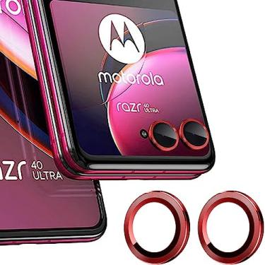 Imagem de Ltezixal [Pacote com 2 protetores de lente de câmera para Motorola Razr 40 Ultra, capa de câmera de vidro temperado ultrafina com nitidez HD resistente a arranhões com bordas de alumínio, capa de