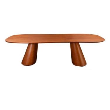 Imagem de Mesa de Jantar Orgânica 210x120cm Carvy Madeira Maciça Castanho Claro 