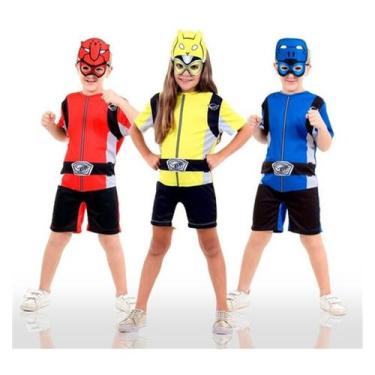 Imagem de Kit power ranger curto - Sulamericana, G 9 - 12, Vermelho