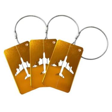 Imagem de Kit 3 Tags de mala em alumínio - Identificador de bagagem - leatanaka,