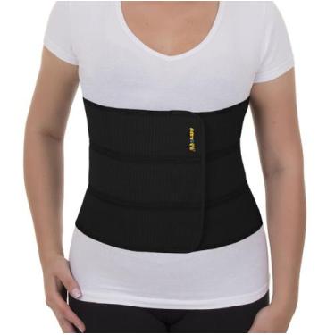 Imagem de Faixa Cinta Abdominal Pós Operatório Elástica 3 Gomos P M G Preto Arti