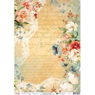 Imagem de Papel de Seda Arte Fácil Flores e Cartas - SE-07