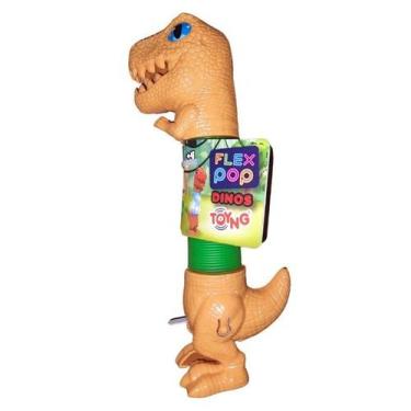 Imagem de Brinquedo Dinossauro FLEX com LUZ TOYNG 49543 Bege