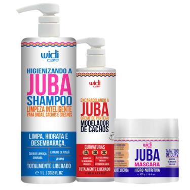 Imagem de Kit Widi Care Juba Shampoo 1L, Encaracolando 500ml, Máscara