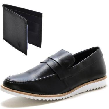 Imagem de KIt Dockside Casual Ec Shoes Liso Com Detalhe Gravata E Carteira, 42, 