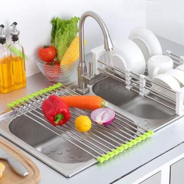 Imagem de Escorredor Esteira Flexível dobrável Multiuso De Inox Pia/Tanque - D&D