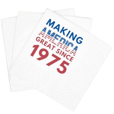 Imagem de SharkBliss Guardanapos engraçados de coquetel de aniversário de 50 anos, pacote com 100, ótimo desde 1975, guardanapos descartáveis para coquetéis de papel para bebidas para sua festa de cinquenta e