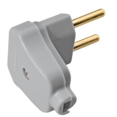 Imagem de Plugue Macho Angular Tomada 2P 10A 250V Cinza TRAMONTINA