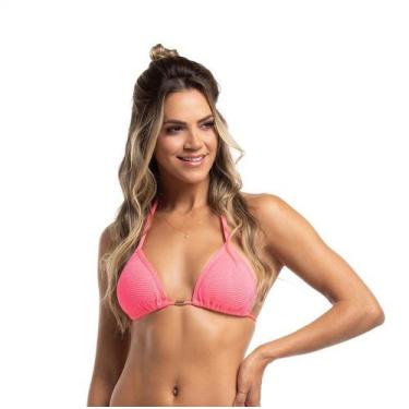 Imagem de Top Biquini Cortininha Anarruga - Cor de Cacau, G, Rosa neon glossy mk