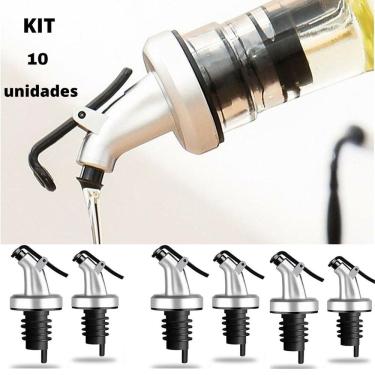 Imagem de Kit 10 Bico Dosador De Garrafas Azeite Vinagre Galheteiros