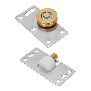 Imagem de Rodas de Porta Deslizante, Ferragens de Porta de Armário Deslizante, Com Suportes de Montagem e Suporte 2 Conjuntos de Conjunto de Rolos de Porta Deslizante de 30 Mm OD Ferragens