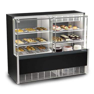 Imagem de Expositor Estufa Refrigerada Aurora Gqea140r Preto Vidro Reto 127V Gelopar