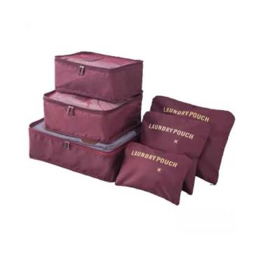 Imagem de Kit Com 6 Peças Organizador Necessaire De Mala Bolsa Para Viagem 1991 