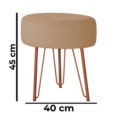 Imagem de Banquinho Tipo Puff Pé de Ferro Bronze - Trendy, Capuccino