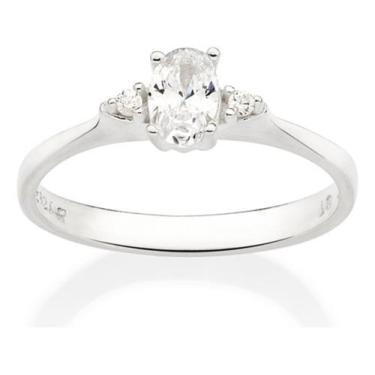 Imagem de Anel Solitário Composto Por 2 Zircônias De 810237 - Rommanel, Branco, 