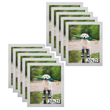 Imagem de Kit 10 Porta Retrato Molduras 20x25 Branco - Santamaria Molduras