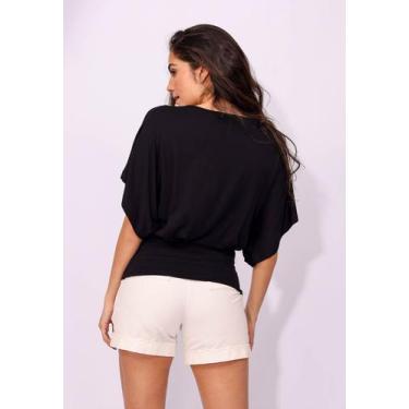 Imagem de Blusa Morcego Malha Bororo Preta - Amazonia Vital