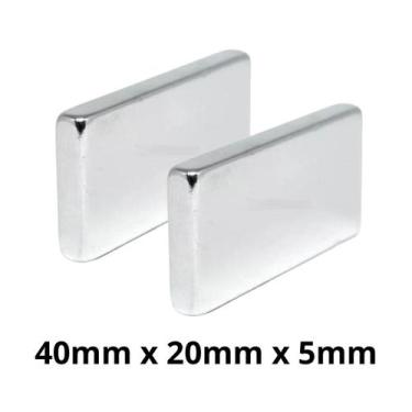 Imagem de Kit 2 Peças Imã Neodímio Disco Magnético N35  40 x 20 x 5 mm Super For