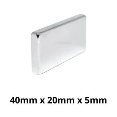 Imagem de  Imã Neodímio Bloco Magnético N35  40 x 20 x 5 mm Super Forte Potente 