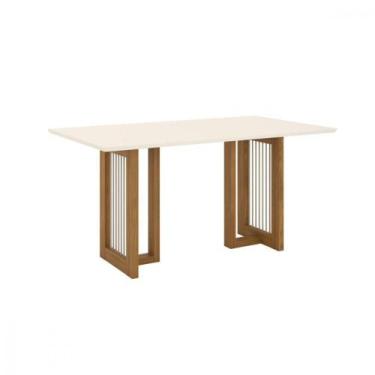 Imagem de Mesa De Jantar Com Tampo Mdf Canto Reto 160 Cm Yara Henn Nature Com Of
