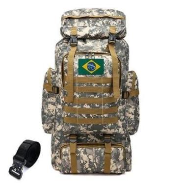 Imagem de Mochila Camping 50L Com Cinto Tatico Bolsa Trilha Trakking Cargueira Operacional-Unissex