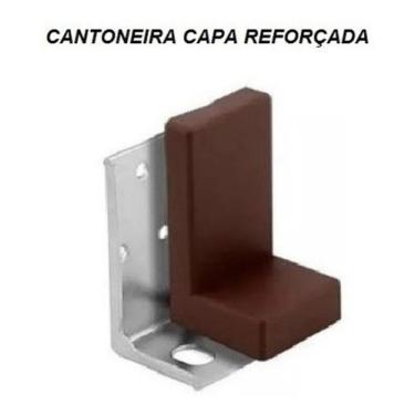 Imagem de Cantoneira Reforçada Com Capa Marrom Para Móveis 10 Pçs - ferragens RO