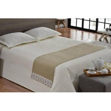 Imagem de Peseira Xale Cama Bordado Richilieu King Size Linda - INGRID BORDADOS,