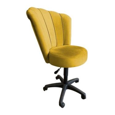 Imagem de Cadeira Giratória Mocho para Escritório Tecido Veludo Várias Cores - E