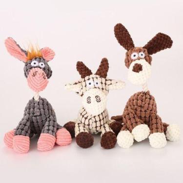 Imagem de Brinquedo Bichinhos De Pelúcia E Corda Pet Para Cães Cachorros Burrinh