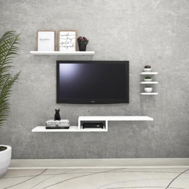 Imagem de Rack Suspenso R-65 Quarto Sala Decoração - Morali, Branco, 3kg