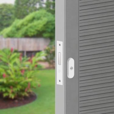 Imagem de Fechadura Trava auxiliar 422 Tetra Chave 422BR-ED 20mm Branca 3F