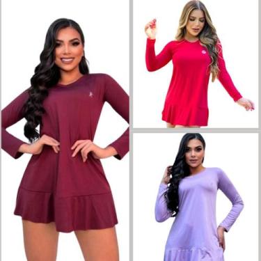 Imagem de Kit 3 Saídas de Praia Vestido feminino proteção solar UV 50+ FPS - For