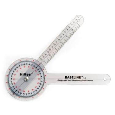Imagem de Baseline Plastic Goniometer - HiRes 360 Degree Head - 8 inch Arms