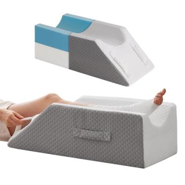 Imagem de Almofadas de elevação de perna para pós-cirurgia, lesões ou descanso, almofada de espuma viscoelástica para elevação da perna, circulação sanguínea para elevação, almofada de joelho para alívio da dor