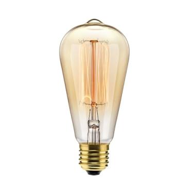 Imagem de Lâmpada Filamento Carbono St64 40w 220v 2000k Elgin 110v Ambar Luz Amarela Quente - Vintage, Retrô, Decoração
