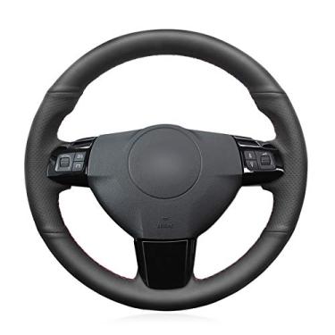 Imagem de MEWANT Capa de volante costurada para Saturn Astra 2008-2010/Feita de couro de microfibra/acessórios de volantes para Saturn Astra