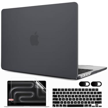 Imagem de MEEgoodo Capa para MacBook Pro de 16 polegadas lançado em 2021 A2485 M1 Pro/Max com Touch ID, capa rígida de plástico e capa para teclado e webcam compatível com MacBook Pro retina de 16 polegadas, preto fosco