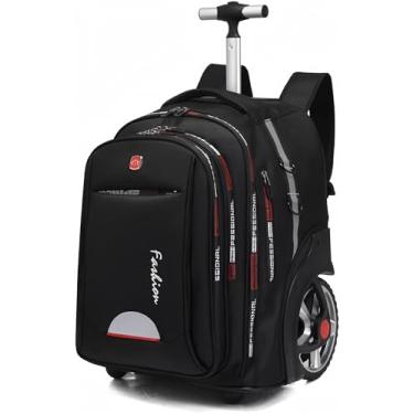 Imagem de Glodiar Mochila com rodinhas, bolsa grande para laptop com rodas para homens e mulheres adultos, 56 cm resistente à água grande mochila para laptop de viagem, mala de viagem para negócios, faculdade, computador, mochila, Preto, 22inch, Negócios