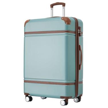 Imagem de Mala de transporte de 71 cm com rodas giratórias, leve, rígida, expansível, com trava Tsa, mala de viagem com rodinhas para homens e mulheres, Azul, verde, One size, Leve