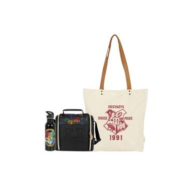Imagem de Kit Lancheira Térmica + Garrafa + Ecobag Harry Potter - Luxcel
