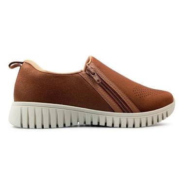 Imagem de Tênis Usaflex Feminino Slip On Elastano Zíper Casual AE22039