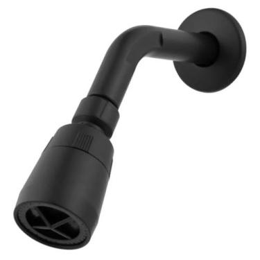 Imagem de Chuveiro Frio Jato Forte Design Redondo ABS Preto Ducha Alta Pressão E