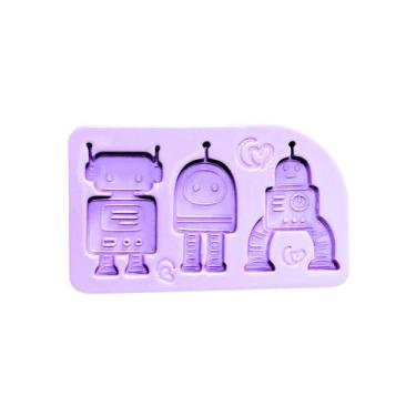 Imagem de F1821 molde de silicone robôs confeitaria biscuit - Confeitaria dos Mo